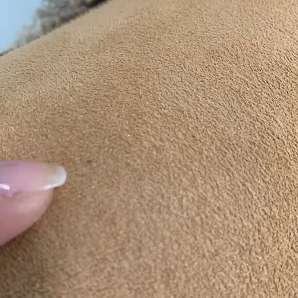 Telluride Clothing Co Camel Faux Shearling Coat With Embroidery At Cuffs Size M - Picture 11 of 17